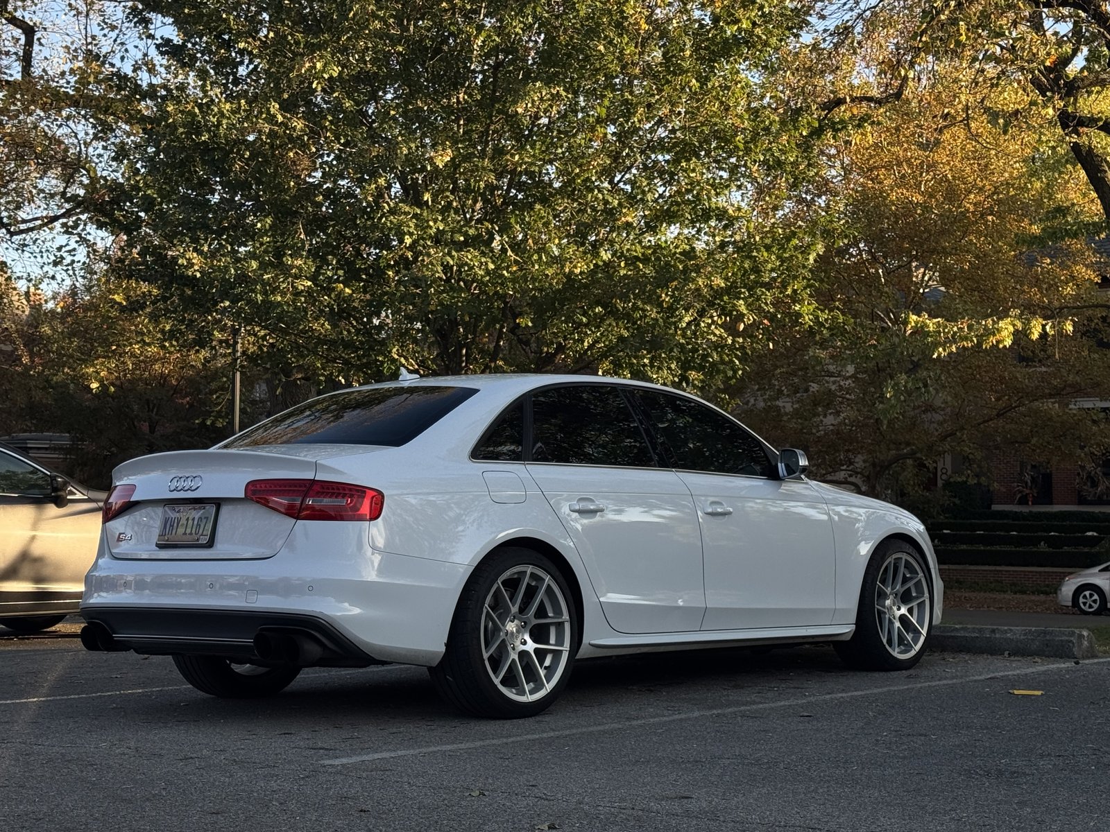 White Audi S4 after an exterior detail